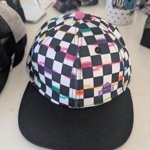 Checkered Cap with Colorful Accents